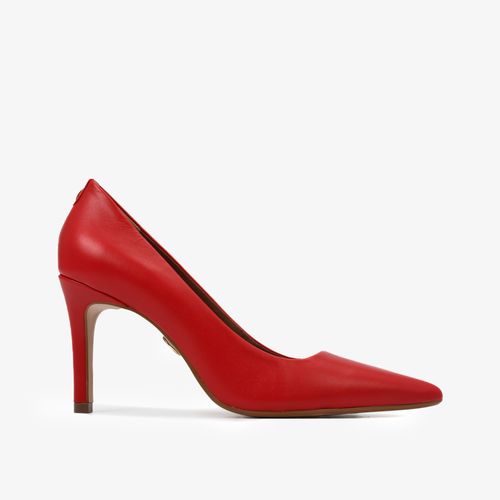 Scarpin Vermelho Rubi Jb Salto Alto Fino Couro