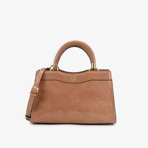 Bolsa Tote Nude Cappuccino Couro Caseinado