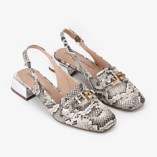 Slingback Snake Desert Bridão Couro Jb