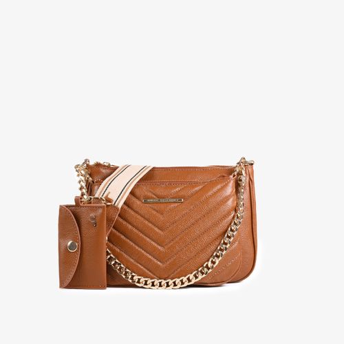 Bolsa Infinita Transversal Caramelo Couro