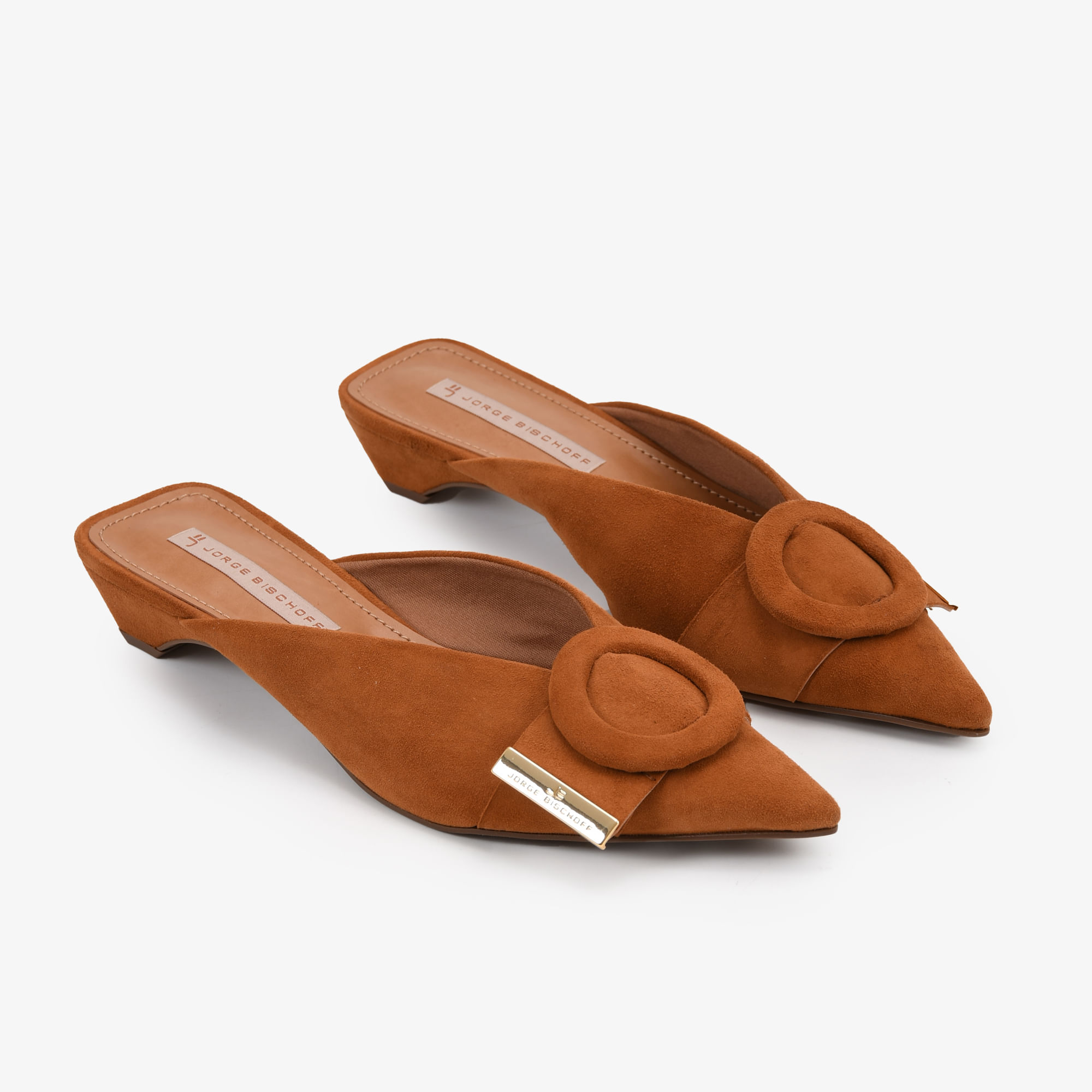 【おすすめ】 Mule Caramelo Anis Salto Baixo Suede - Sapatos, Bolsas 靴
