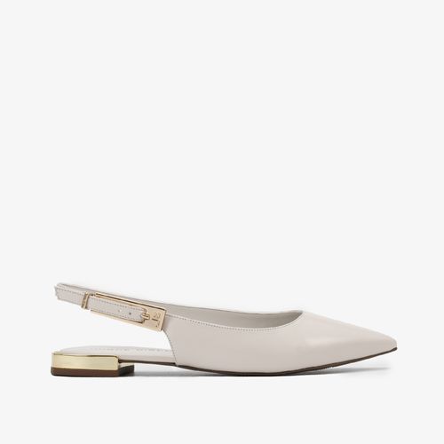 Slingback Branco Blanc Couro