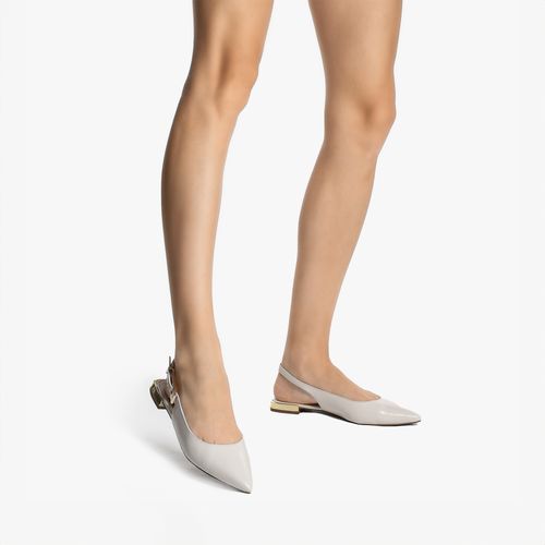 Slingback Branco Blanc Couro