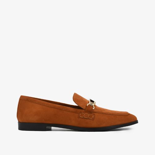 Loafer Caramelo Anis Bridão Salto Baixo Suede
