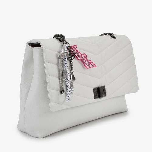 Bolsa De Ombro Branco Blanc Matelassê Couro Express Yourself