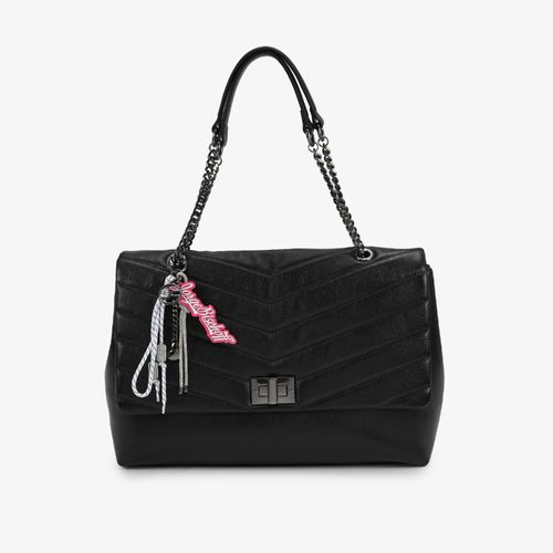 Bolsa De Ombro Preto Matelassê Couro Express Yourself