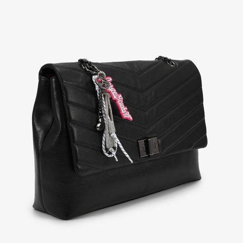 Bolsa De Ombro Preto Matelassê Couro Express Yourself