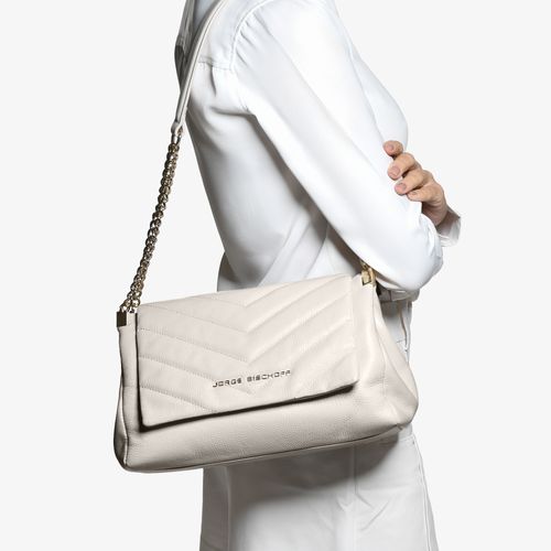 Bolsa De Ombro Branco Blanc Couro Matelassê