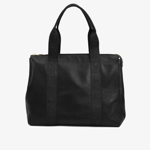 Bolsa Shopping Preta Grande Couro