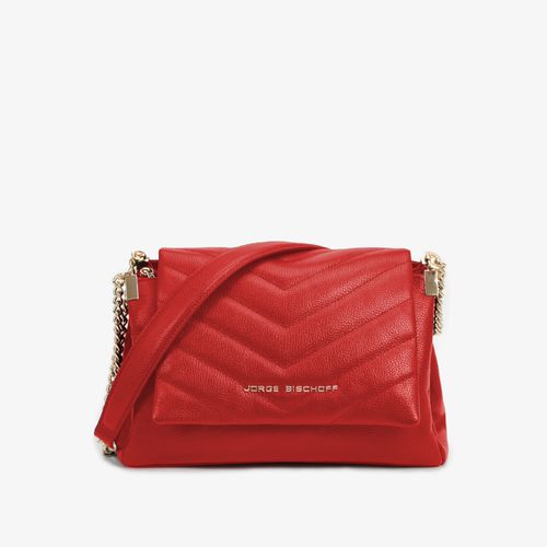 Bolsa De Ombro Vermelho Rubi Couro Matelassê