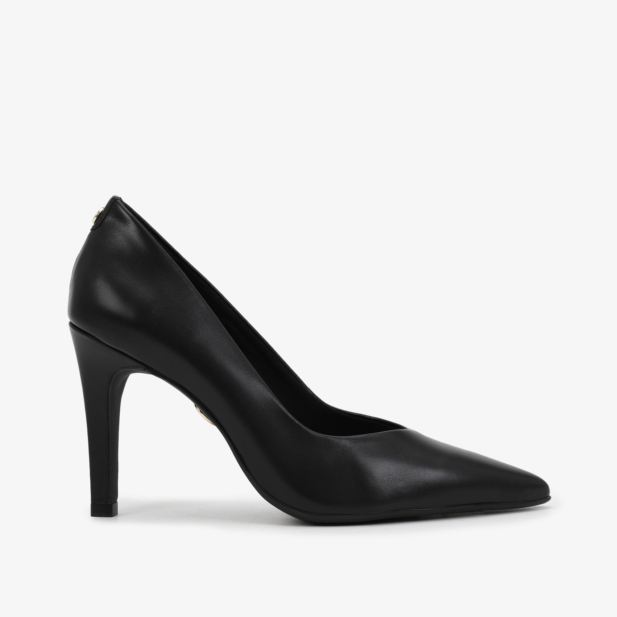 Scarpin Preto Salto Alto Fino Couro Texturizado - Sapatos