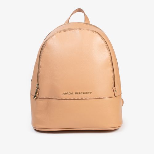 Mochila Caramelo Couro Liso