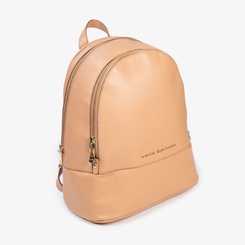 Mochila Caramelo Couro Liso