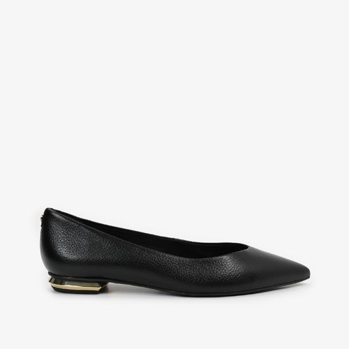 Sapatilha Preto Bico Fino Couro