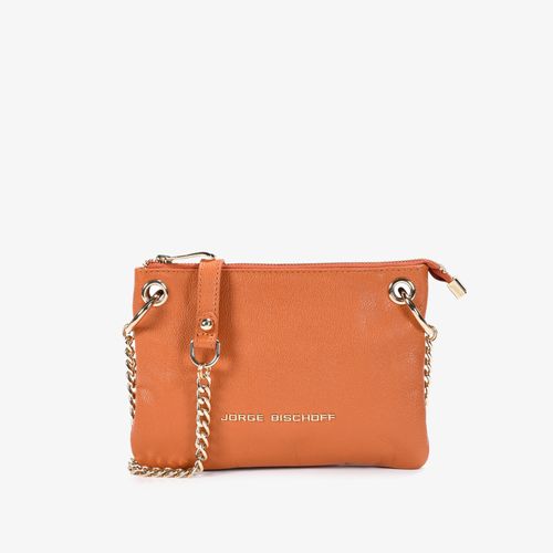 Bolsa Transversal Laranja Couro