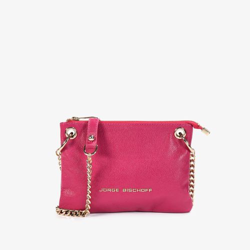 Bolsa Transversal Rosa Couro