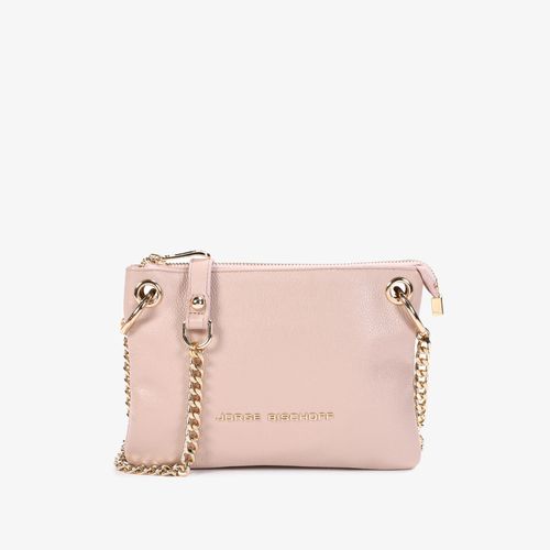 Bolsa Transversal Rosa Claro Couro