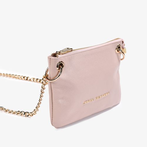 Bolsa Transversal Rosa Claro Couro