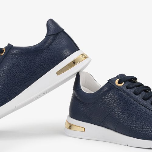 Tênis Azul Jeans Couro