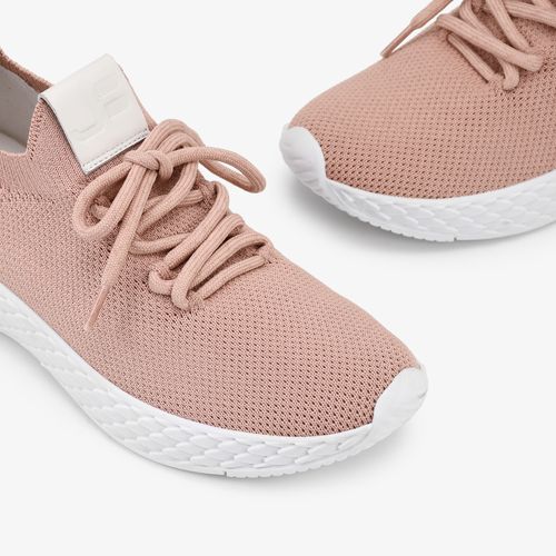 Tênis Nude Anil Solado Branco Knit Cadarço