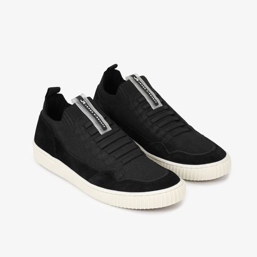 Tênis Masculino Preto Knit Camurça