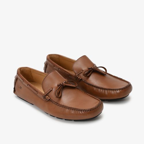 Mocassim Masculino Couro Caramelo Laço