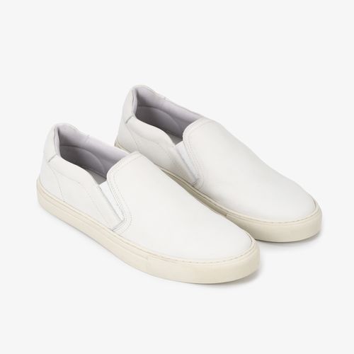 Tênis Masculino Slip On Branco Couro