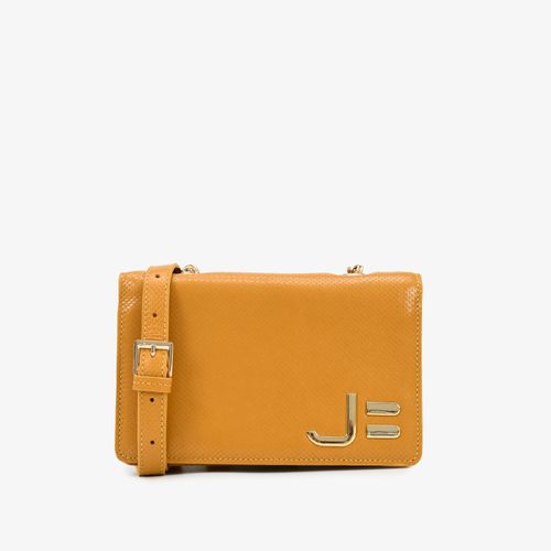 Bolsa Transversal Amarelo Couro Texturizado