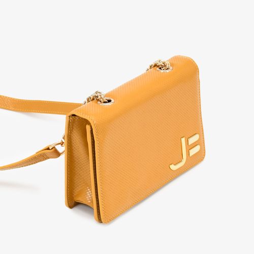 Bolsa Transversal Amarelo Couro Texturizado