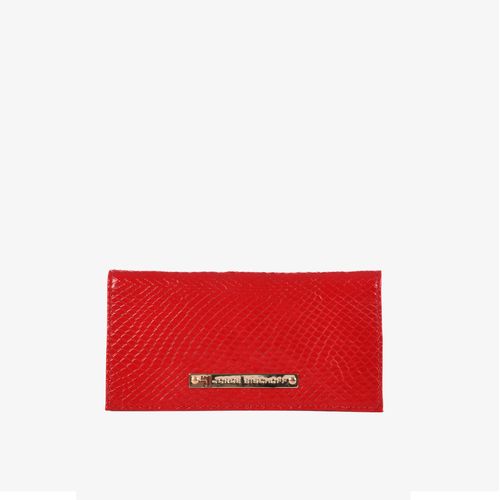 Carteira Slim Vermelho Rubi Couro Texturizado