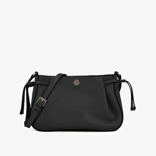 Bolsa Transversal Preto Couro