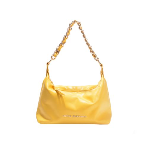 Bolsa Hobo Amarelo Mango Alça Corrente Couro