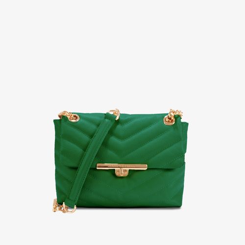 Bolsa De Ombro Pequena Verde Tropical Green Couro