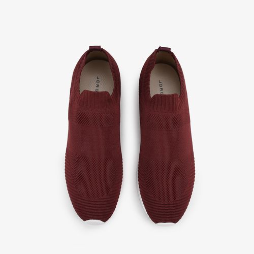 Tênis Vinho Solado Branco Knit