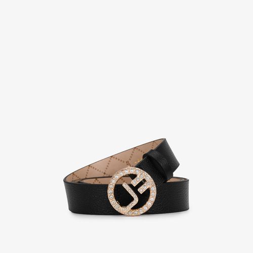 Cinto Preto Mandala Cristais Couro