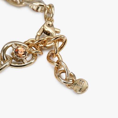 Pulseira Metal Dourado Pedrarias Mandala Jb