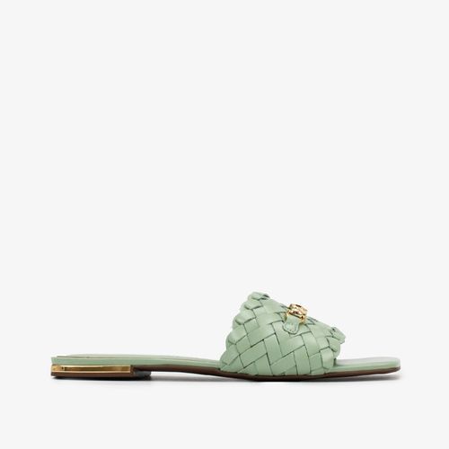 Rasteira Verde Sálvia Tira Couro