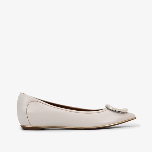 Sapatilha Branco Blanc Bico Fino Couro