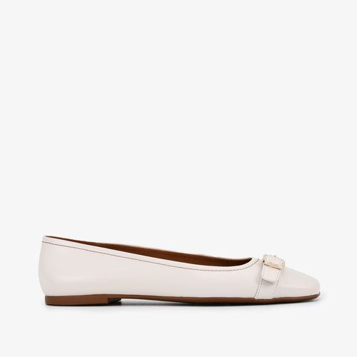 Sapatilha Branco Blanc Bico Fino Couro