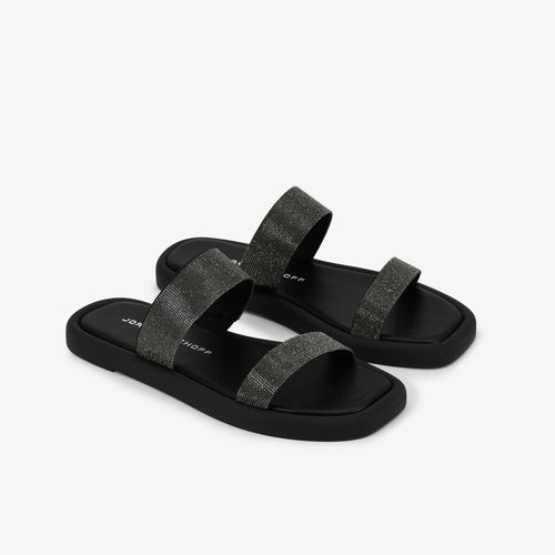 Slide Preto Hotfix Camurça