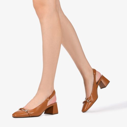 Slingback Caramelo Anis Couro