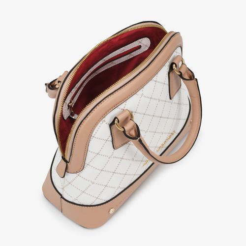 Bolsa Tote Off White Nude Linho Monograma JB