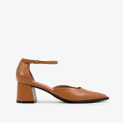 Scarpin Caramelo Licor Couro