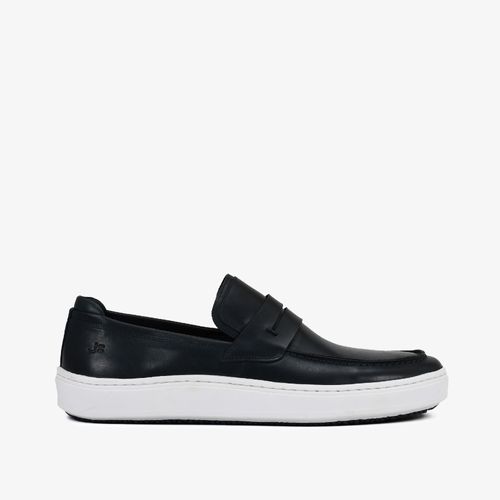 Tênis Slip On Azul Navy Couro