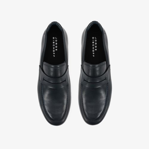 Tênis Slip On Azul Navy Couro