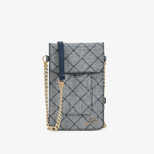 Porta Celular Azul Jeans Monograma Exclusivo