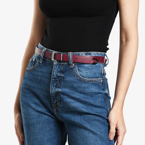 Cinto Vinho Dark Cherry Couro