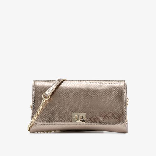 Bolsa Transversal Dark Gold Couro Brilhoso
