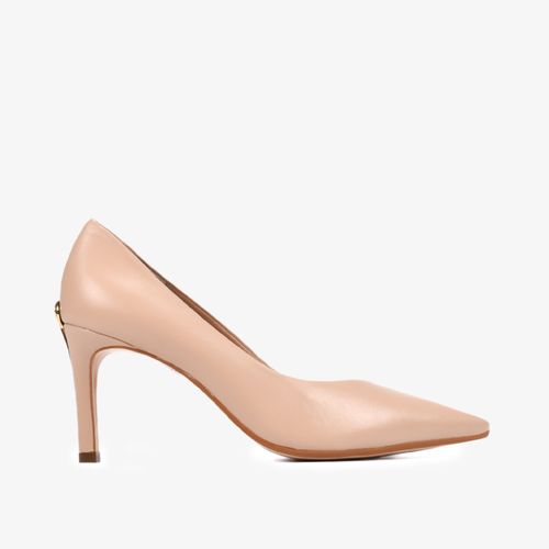 Scarpin Nude Salto Médio Mandala JB Couro