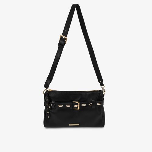 Bolsa Transversal Preto Couro